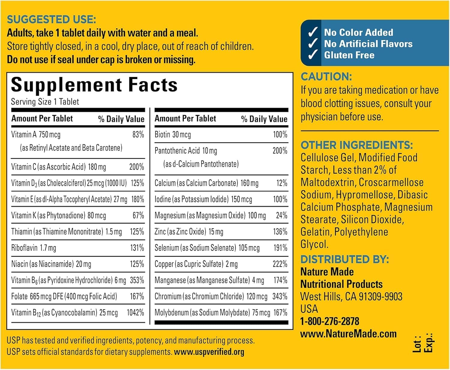 Nature Made Multi for Him 50+ Multivitamínico para Hombres, 90 comprimidos (Paquete de 2)
