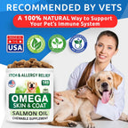 BARK&SPARK Omega 3 para Perros - 360 Golosinas de Aceite de Salmón con EPA y DHA