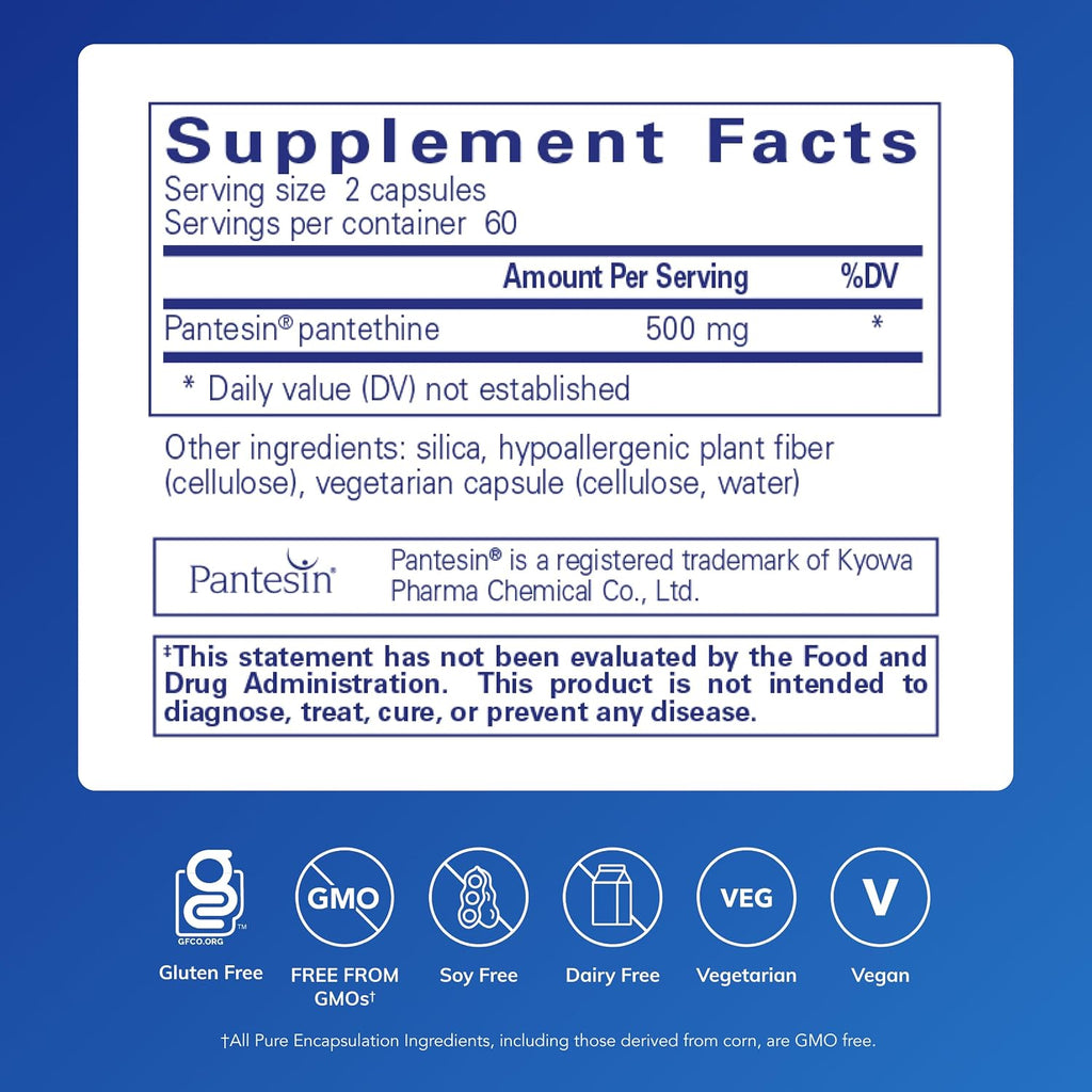 Pantetina de Pure Encapsulations | 120 Cápsulas