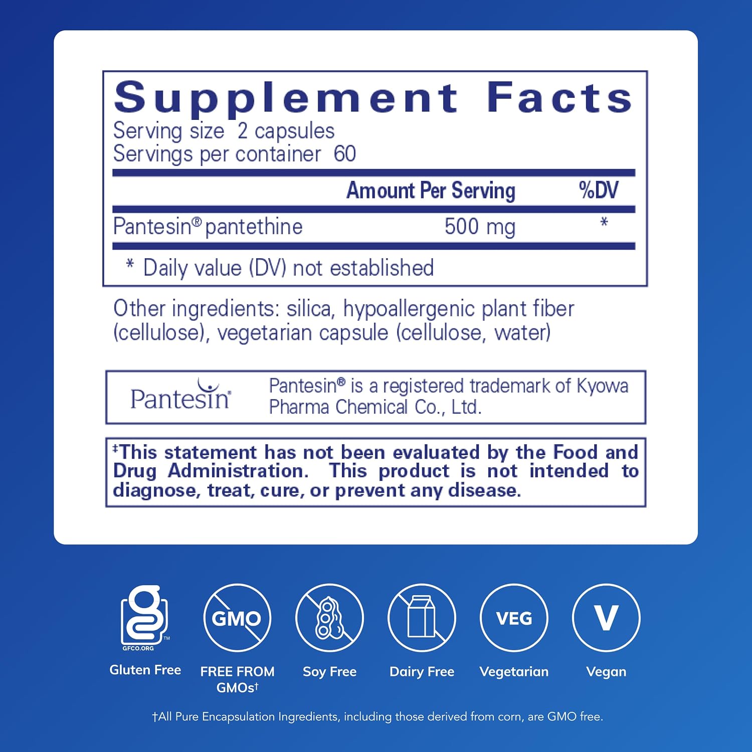 Pantetina de Pure Encapsulations | 120 Cápsulas