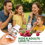 LANDAU 500 mg Vitamina C Masticable con Acerola para Niños y Adultos – Suplemento de Vitamina C – Kosher y Fabricado en EE. UU. – Delicioso Sabor a Bayas, 250 Comprimidos