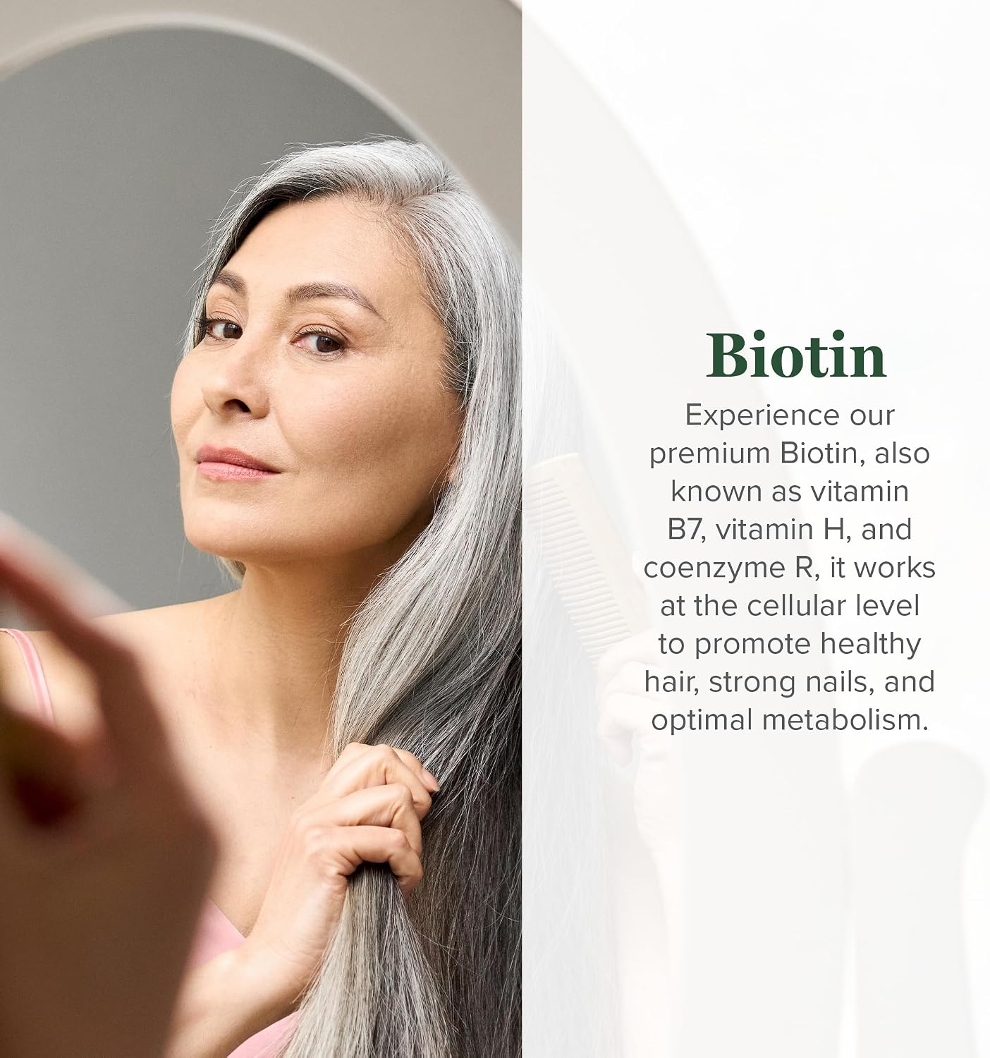 Biotina (Vitamina B7) 1000 mcg - Suplemento Orgánico para Cabello, Piel y Uñas