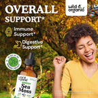 Wild & Organic Sea Moss Drops - Tintura multimineral de musgo irlandés y fucus - Vegano, sin alcohol ni azúcar - 118 ml