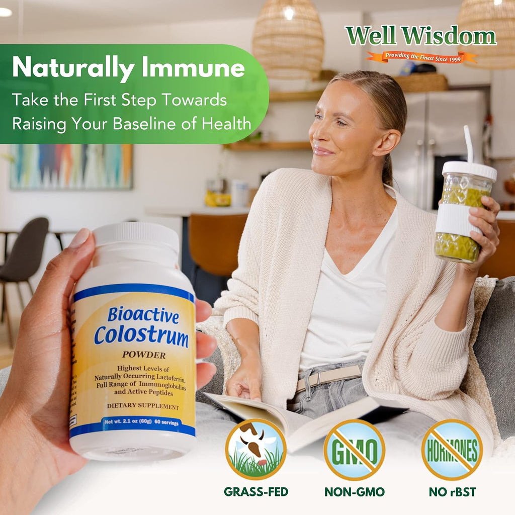 Calostro Bioactivo Well Wisdom 60g Suplemento Bovino en Polvo