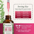 Vitamin B12 1000 mcg Organic Liquid Sublingual - Methylcobalamin & Adenosylcobalamin - 2 fl oz (1 Year Supply)