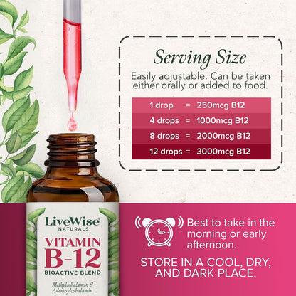 Vitamina B12 1000 mcg Sublingual Líquido – Sistema nervioso: Apoya el mantenimiento de un sistema nervioso – Image 3
