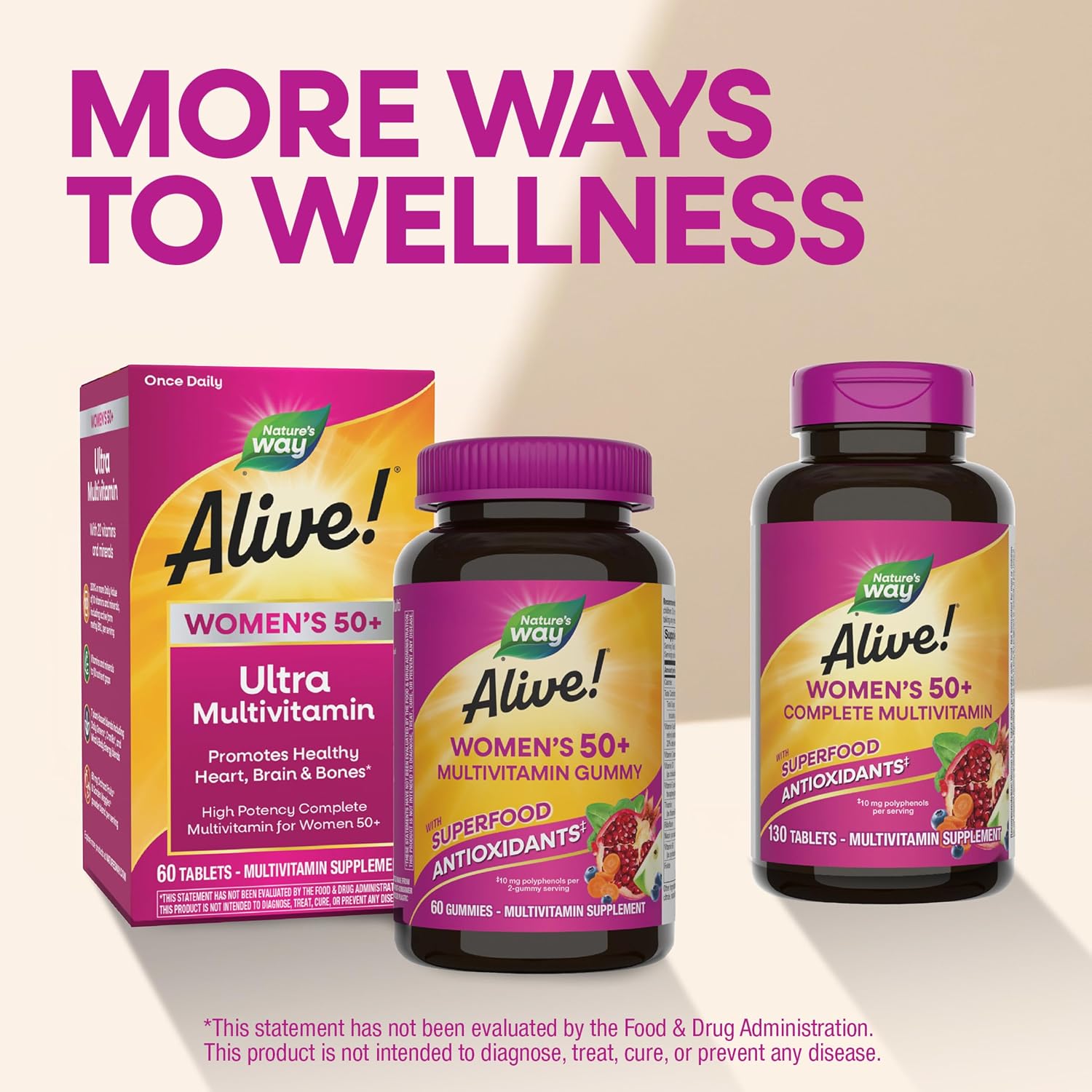Nature's Way Alive! Multivitamínico Completo para Mujeres 50+