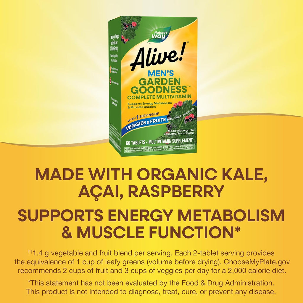 Nature's Way Alive! Garden Goodness Multivitamínico para Hombres, 60 Comprimidos