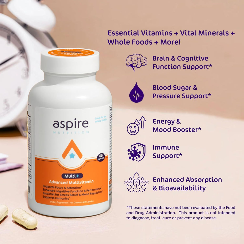 Aspire Multi+ Multivitamínico Avanzado para Hombres, Mujeres y Niños