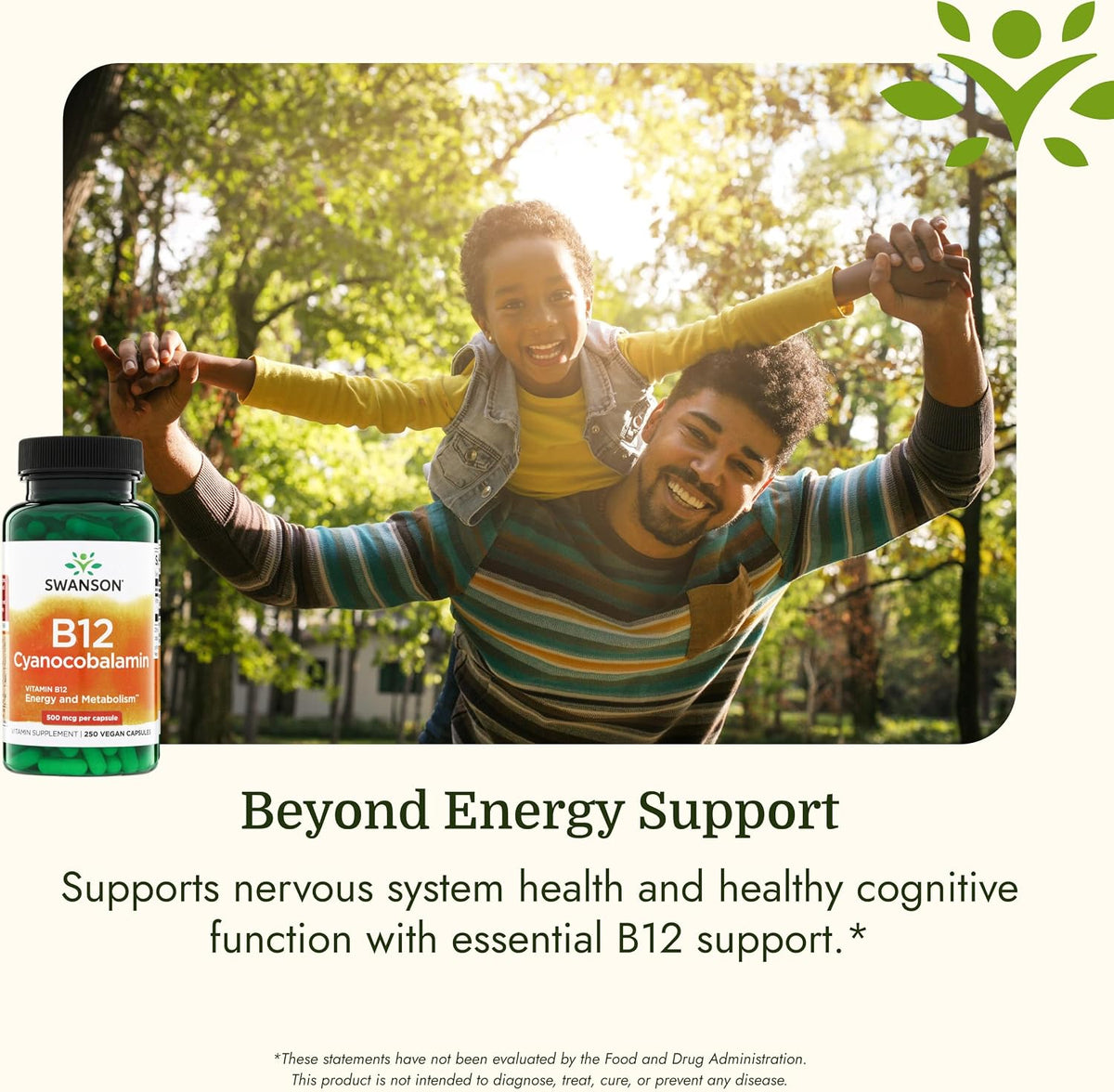 Swanson Vitamina B12 Cianocobalamina 500 mcg – Sistema inmunitario: Contribuye al funcionamiento normal del – Image 5