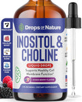 Gotas Líquidas de Inositol y Colina – Vegano, No GMO, Fácil de Tomar – Suplemento de Inositol de Absorción Mejorada – Vitaminas Prenatales para Mujeres – Apoya la Salud Celular y el Bienestar General (Frutos Rojos, 60ml)
