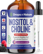 Gotas Líquidas de Inositol y Colina – Vegano, No GMO, Fácil de Tomar – Suplemento de Inositol de Absorción Mejorada – Vitaminas Prenatales para Mujeres – Apoya la Salud Celular y el Bienestar General (Frutos Rojos, 60ml)
