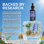 Tongkat Ali Líquido con Shilajit, Ashwagandha, Turkesterona, Fadogia Agrestis, Magnesio, Musgo Marino y Zinc - Clean Nutra