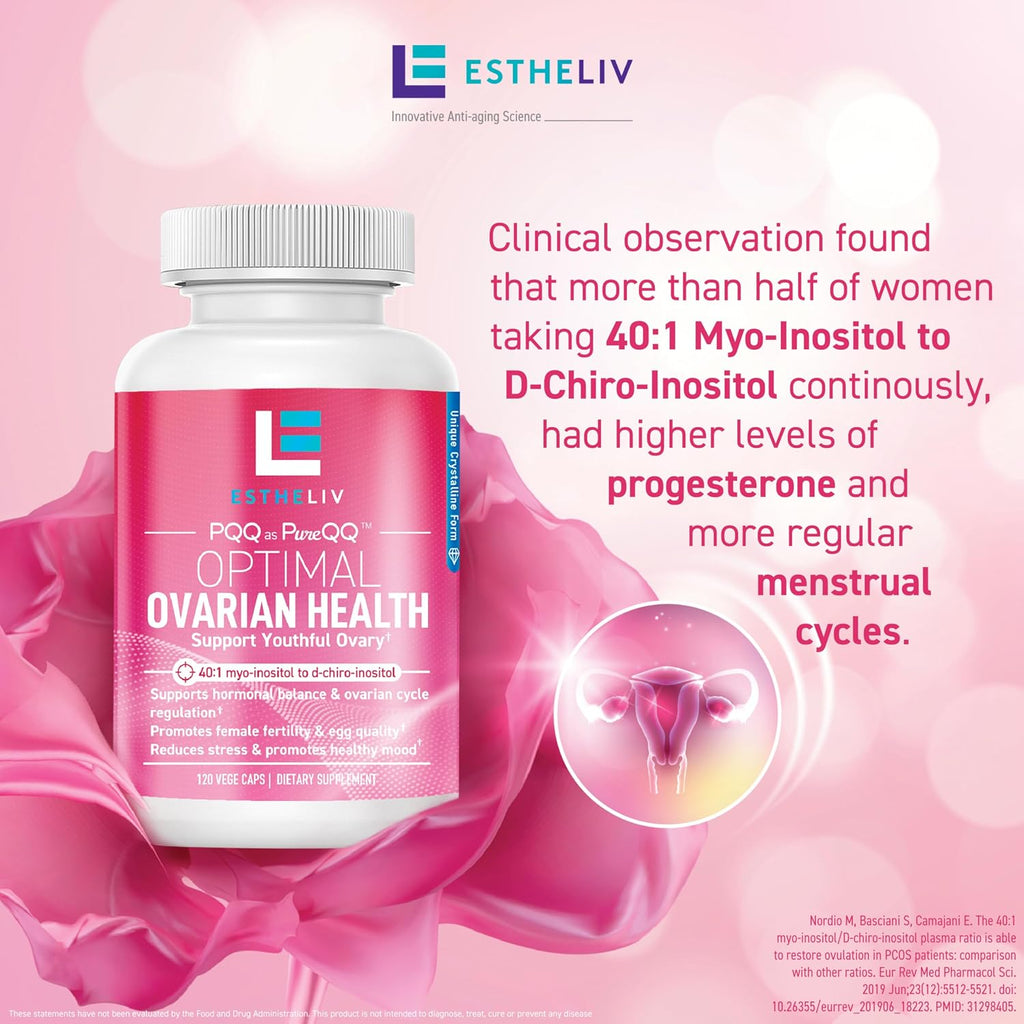 ESTHELIV Myo-Inositol + D-Chiro & PQQ 40:1 - 120 Cápsulas