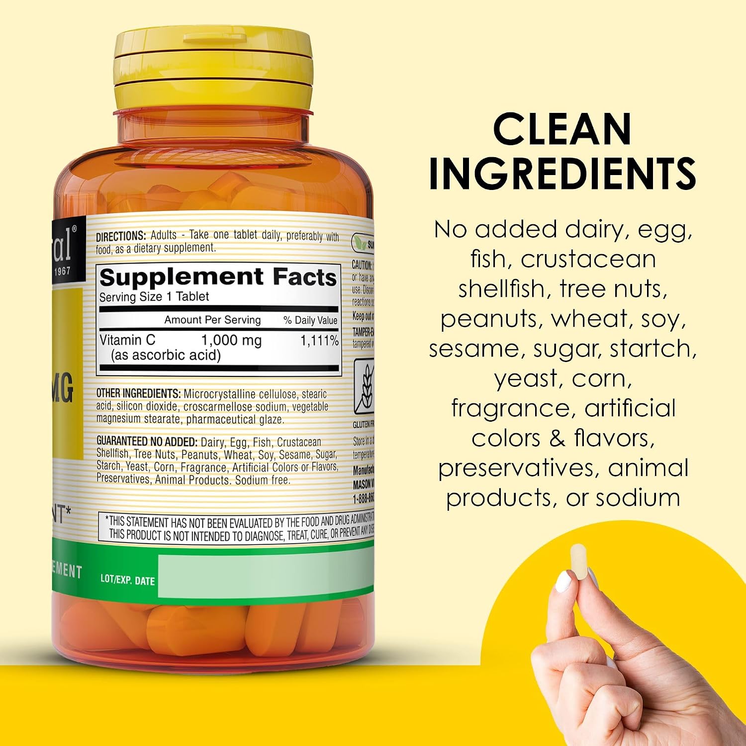 MASON NATURAL Vitamina C 1,000 mg, 300 Comprimidos