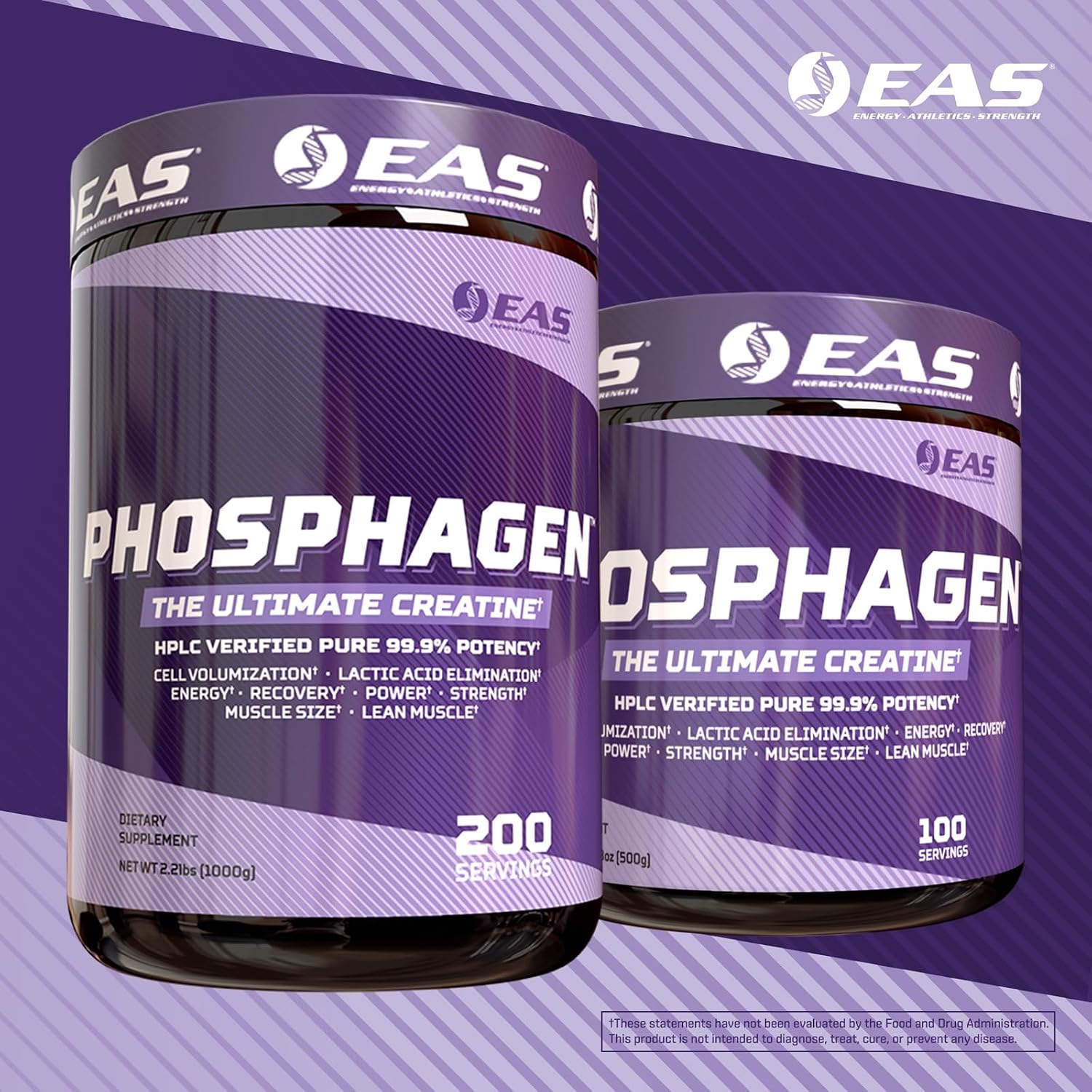 EAS Phosphagen Ultimate Creatina Monohidrato en Polvo - Pureza 99.9% - 200 Porciones (Sin Sabor)