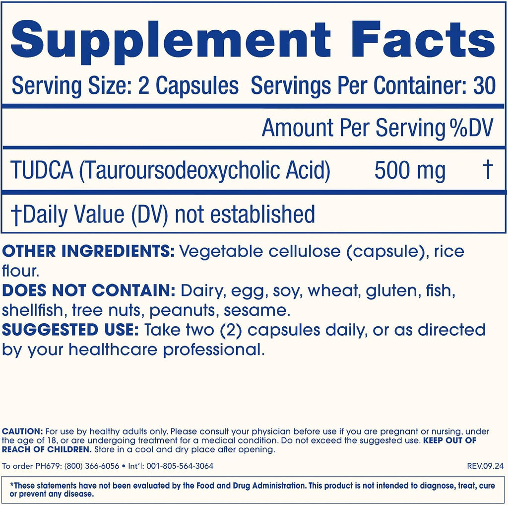 ProHealth Pure TUDCA 500 mg - 60 Cápsulas