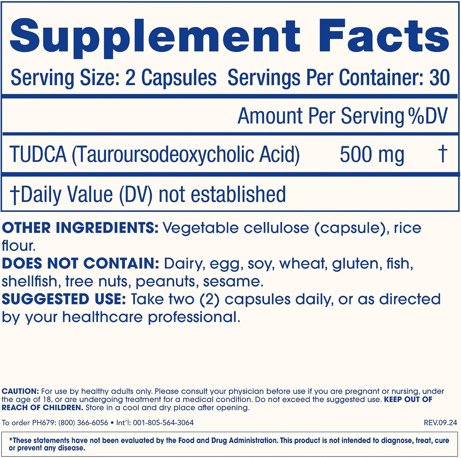 ProHealth Pure TUDCA 500 mg - 60 Cápsulas