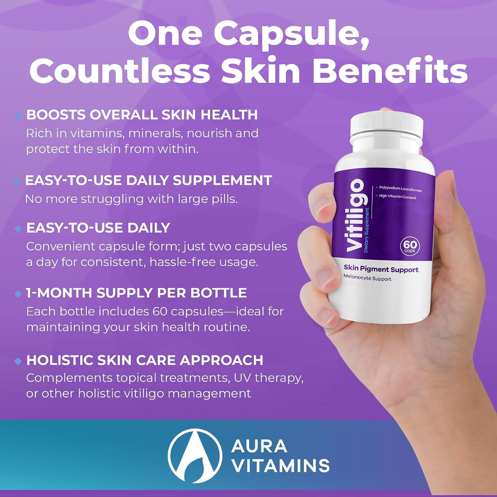 AURA VITAMINS - Cápsulas de Apoyo a la Pigmentación Cutánea, 60 Cápsulas