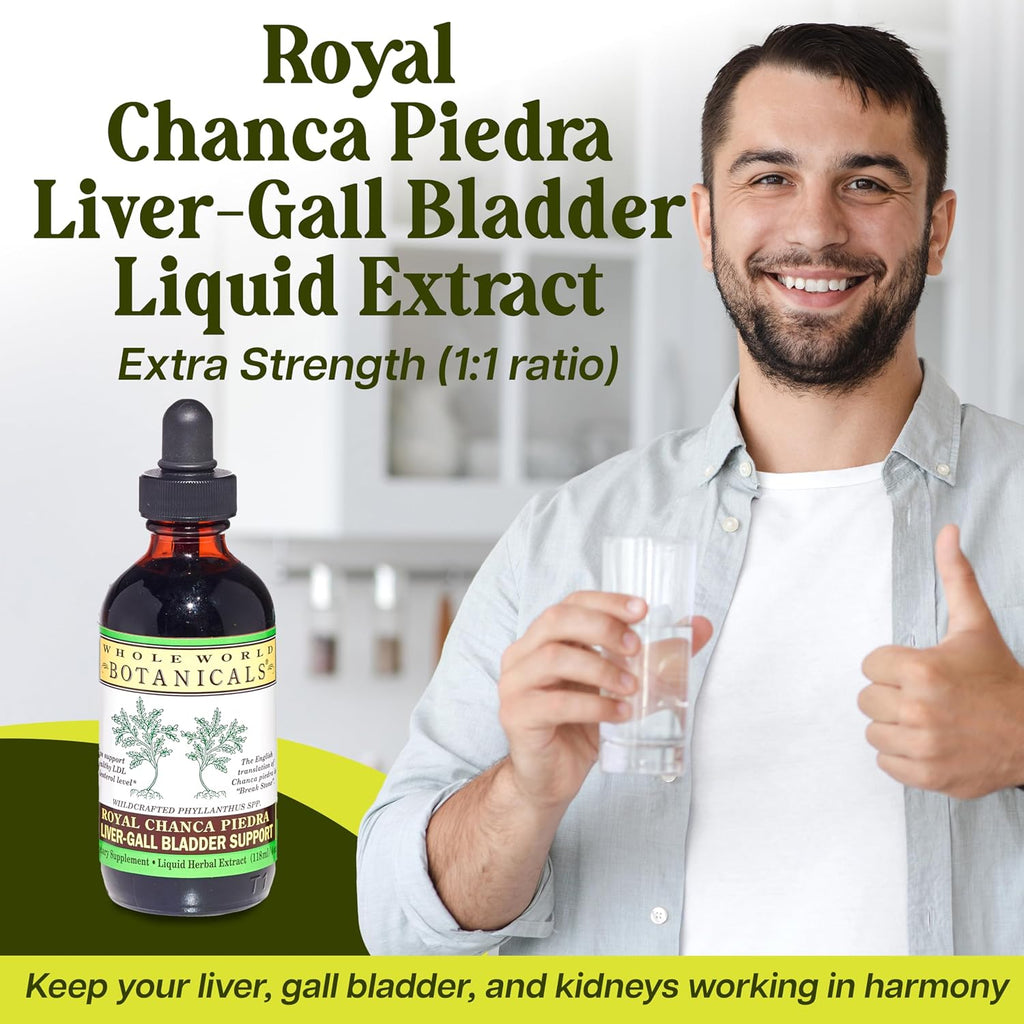 Whole World Botanicals Royal Chanca Piedra – Extracto Líquido 4 oz – Apoyo Hepático y Vesícula