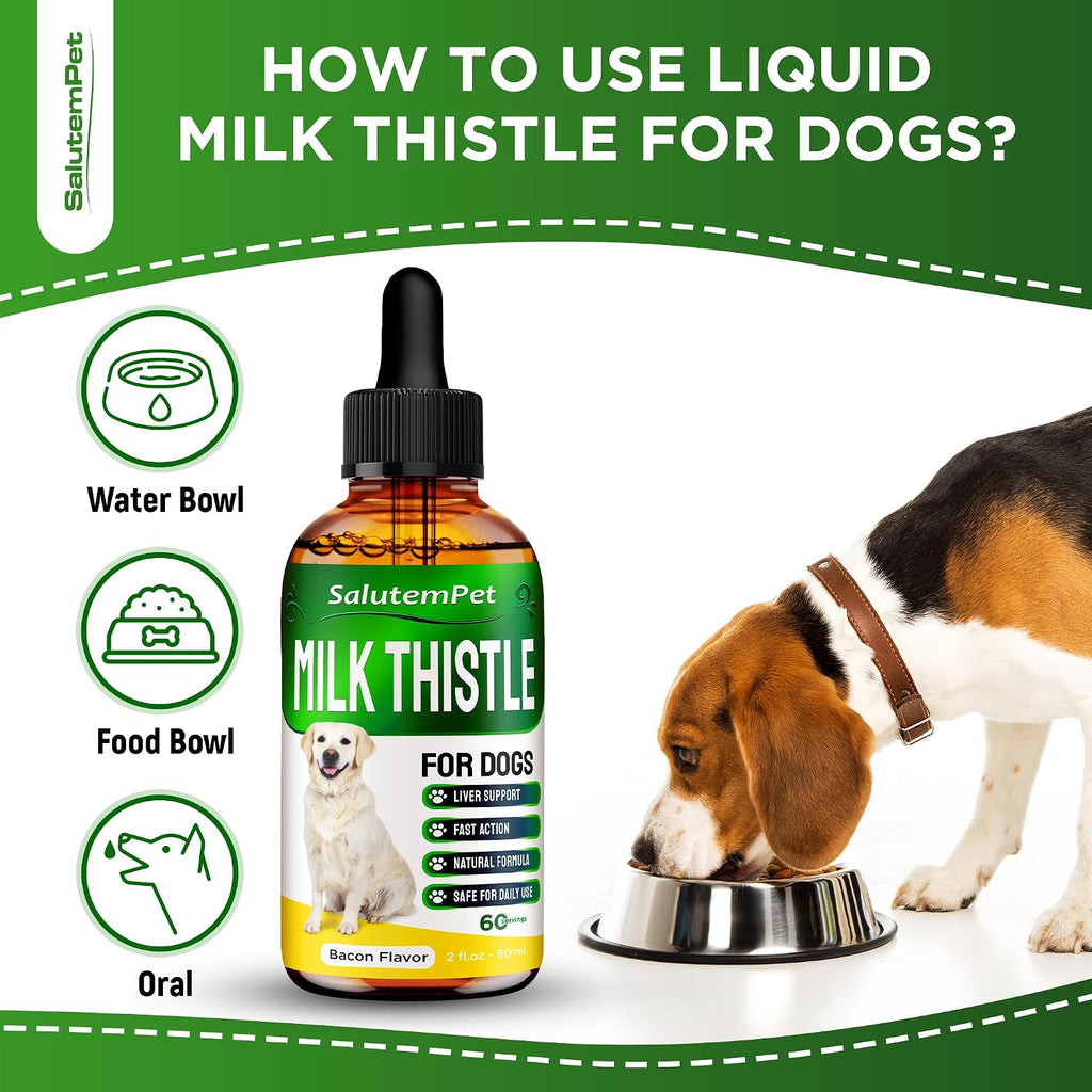Cardo Mariano para Perros - Suplemento Hepático Natural - Sabor Bacon - 60 ml