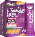 Clean Nutraceuticals Probióticos Vaginales para Mujeres con Extracto de Arándano, D-Manosa, Prebióticos, Equilibrio del pH, Salud Vaginal – Alternativa Probiótica Femenina a las Gominolas - 20 Sticks
