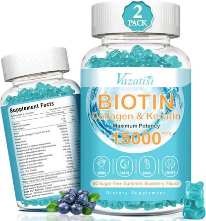 Gominolas de Biotina con Colágeno, para – Vitamina C: Contribuye a la formación normal de colágeno y protege las – Image 8