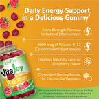 21st Century Extra Strength Vitamina B12 Gominolas 3000 mcg, Energía y Soporte Nervioso, Vegano y Sin Gluten, Frambuesa, 90 Unidades