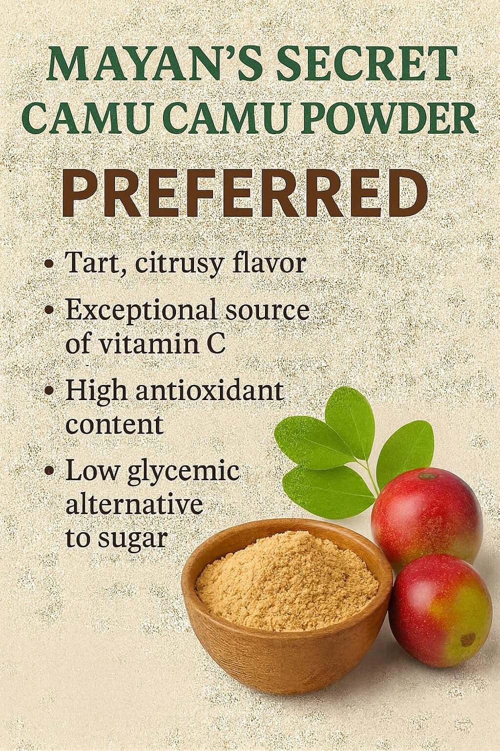Mayan's Secret Camu Camu en Polvo Orgánico Certificado USDA - 99g (Pack de 2)