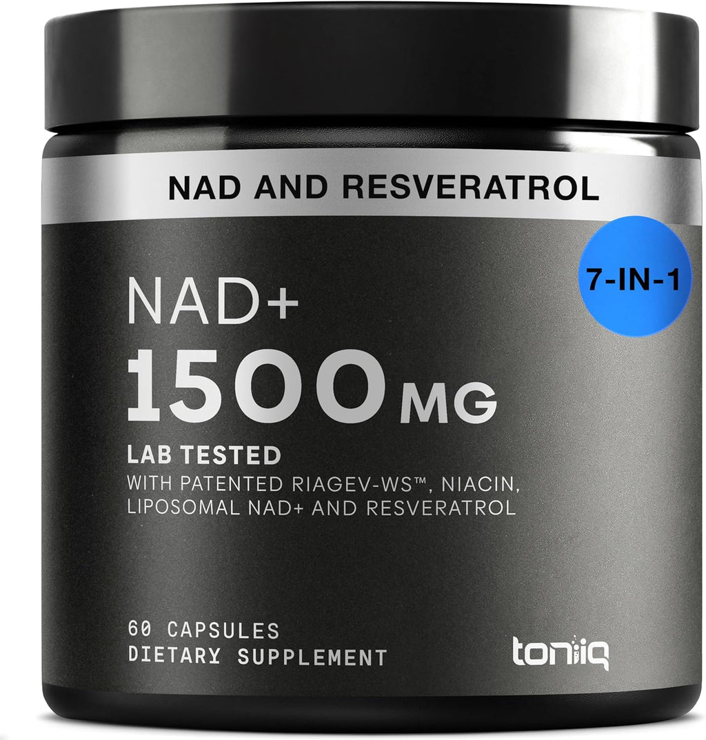 Toniiq NAD+ Liposomal con Resveratrol y Niacina - 1500mg - 60 Cápsulas