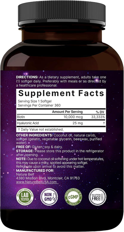 NatureBell Biotina 10000mcg + Ácido – Dosis: Las dosis típicas en suplementos para el cabello y uñas oscilan entre – Image 7