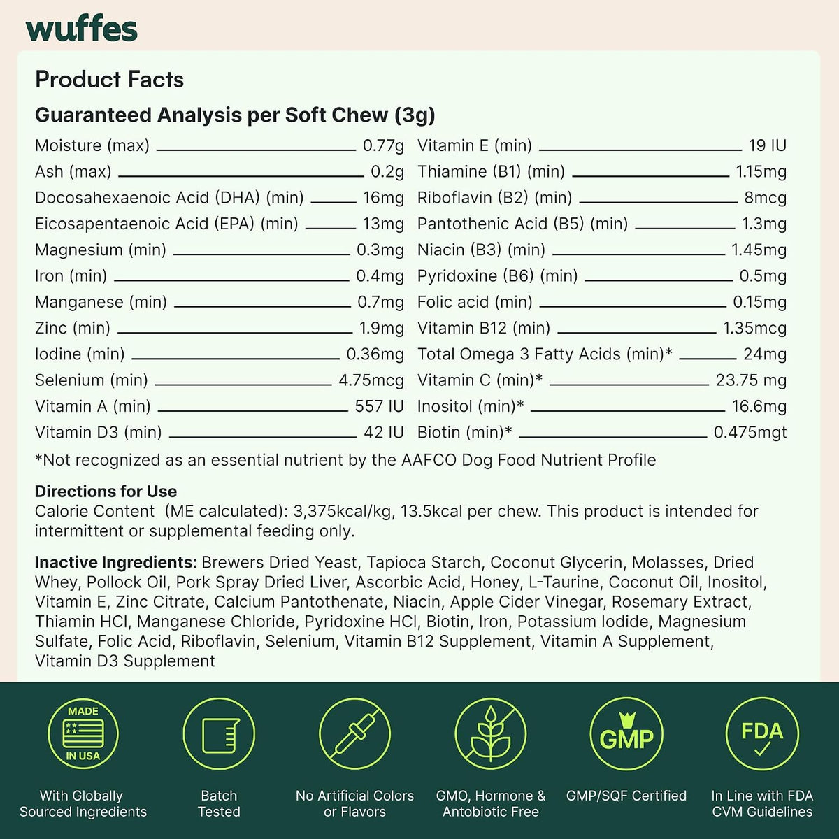 Wuffes 23-in-1 Multivitamínico para Perros – Zinc: Mineral esencial para la salud de la piel y el pelaje, así como – Image 9