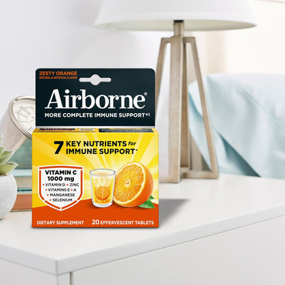 Airborne 1000mg Vitamina C con Zinc - 20 Comprimidos Efervescentes Sabor Naranja – Image 9