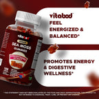 Vitabod Irish Sea Moss & Bladderwrack Gummies con Burdock Root - 180 Gominolas Vegan