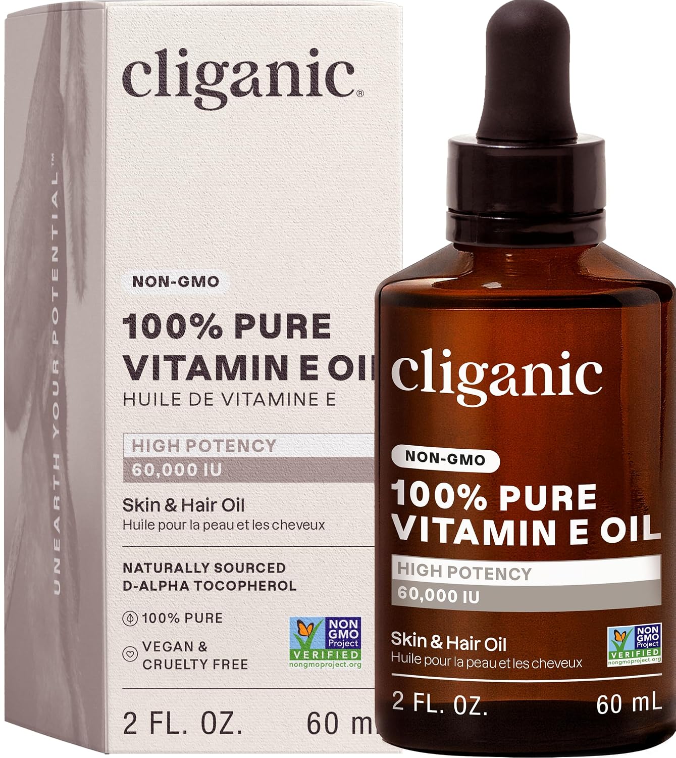 Cliganic Aceite de Vitamina E Puro 240.000 IU (240 ml) - Natural D-Alfa Tocoferol