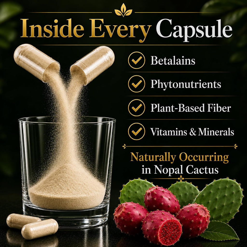 Natural Home Cures Cápsulas de Nopal Liofilizado Premium, Cultivado en Montañas de México, 500 mg, 120 Cápsulas Veganas