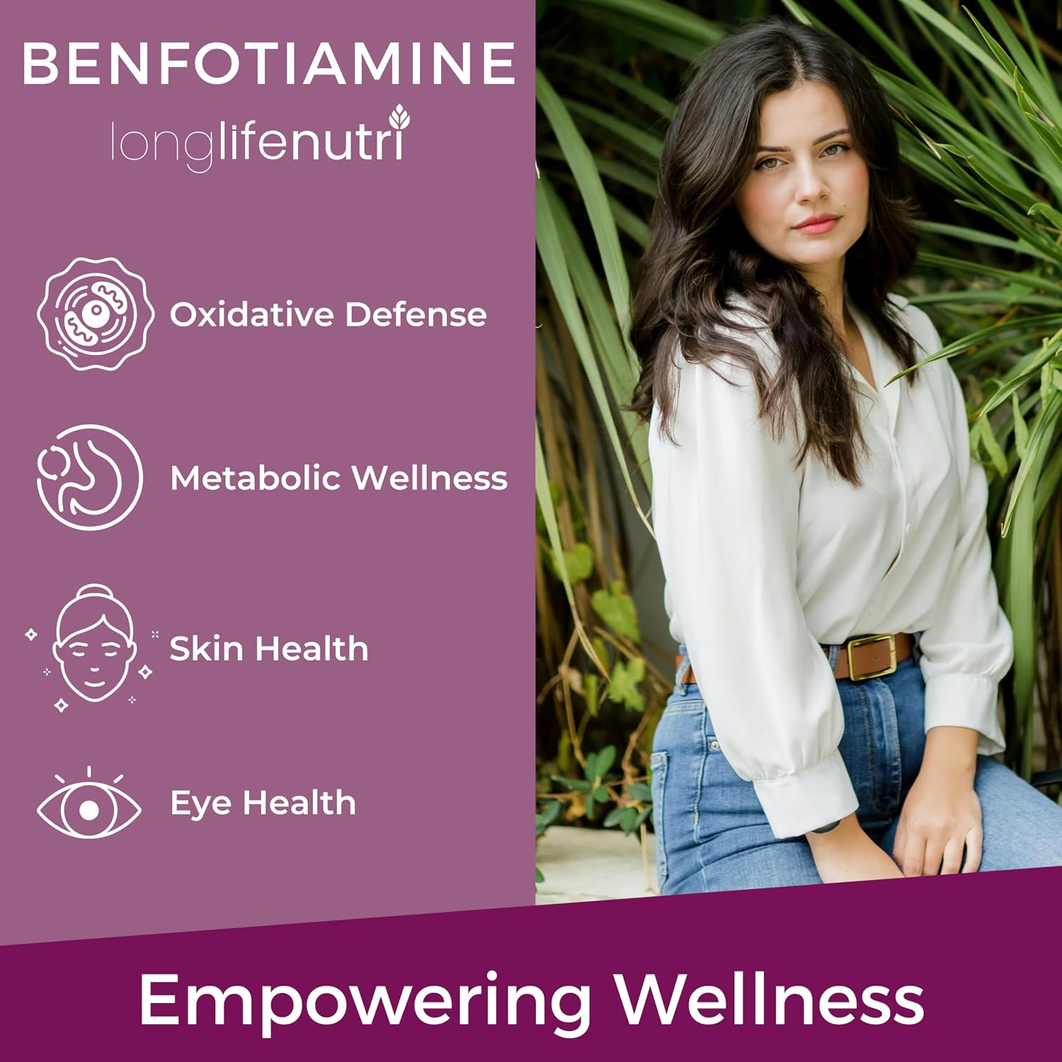 LongLifeNutri Benfotiamina 300mg – 180 Cápsulas Vegetarianas – Suministro para 6 Meses