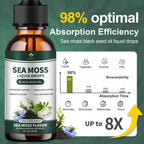 (2 Pack) Gotas Líquidas de Sea Moss con Aceite de Nigella, Soursop y Algas Irish Moss
