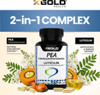 Palmitoiletanolamida 630 mg + Luteolina Estandarizada 98% - Micronizada - 120 Cápsulas Vegetales