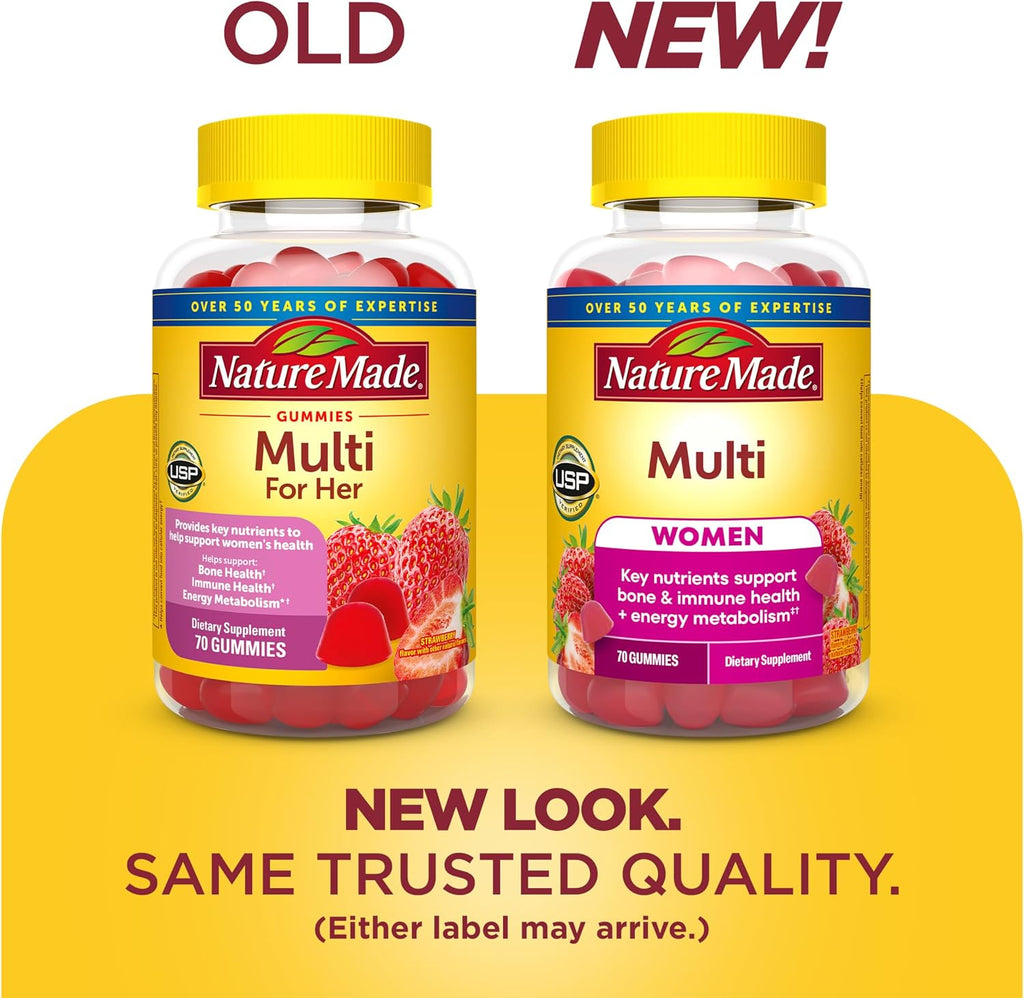 Nature Made Multivitamínico para Mujeres, Gominolas Multivitamínicas, 70 Gominolas, 35 Días