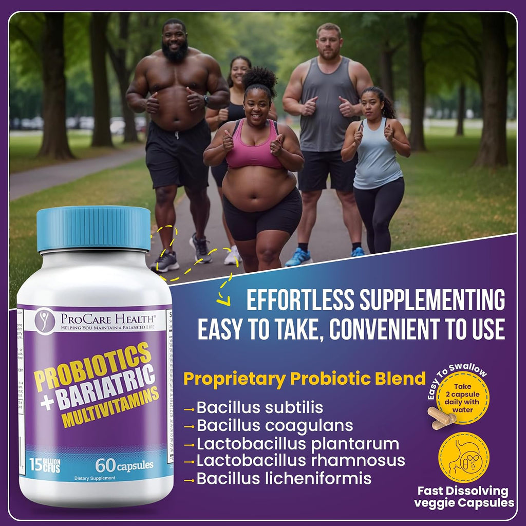 ProCare Health Multivitamínico Bariátrico con Probióticos y Hierro 45mg - 60 Cápsulas Vegetales de Disolución Rápida
