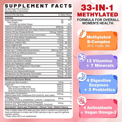 Multivitamínico para Mujeres con Omega-3, – Defensas naturales: La vitamina C procedente de acerola ecológica y el – Image 2