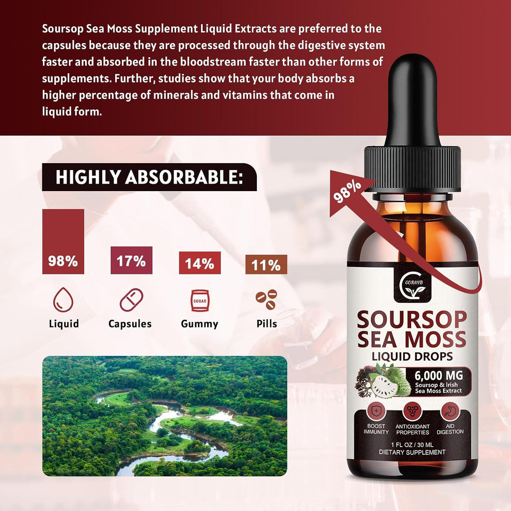 GORNVB – Gotas de Soursop Graviola Multivitamínico (2 Paquete, 30 ml cada botella)