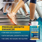 SILVERPEAKS Height Growth Maximizer - 60 Cápsulas con Calcio, Zinc, GABA y Vitamina D3