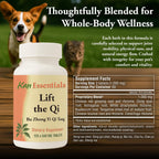 Kan Herb Company Lift the Qi – Mezcla herbal china tradicional para perros y gatos, 120 comprimidos