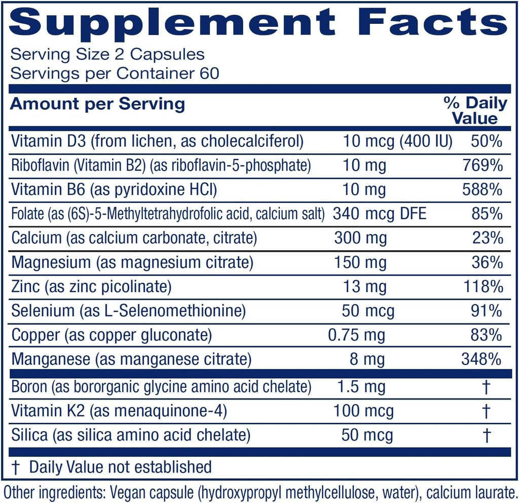 Vitanica OsteoBlend – Soporte Óseo, Vegano, 120 Cápsulas