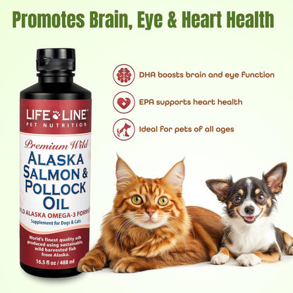 Life Line Pet Nutrition Aceite de Salmón y – Función cognitiva: El DHA, un tipo de omega-3, es un componente – Image 3