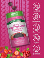 Nature's Truth Gominolas Multivitamínicas para Mujeres con Colágeno y Biotina | 70 Gominolas