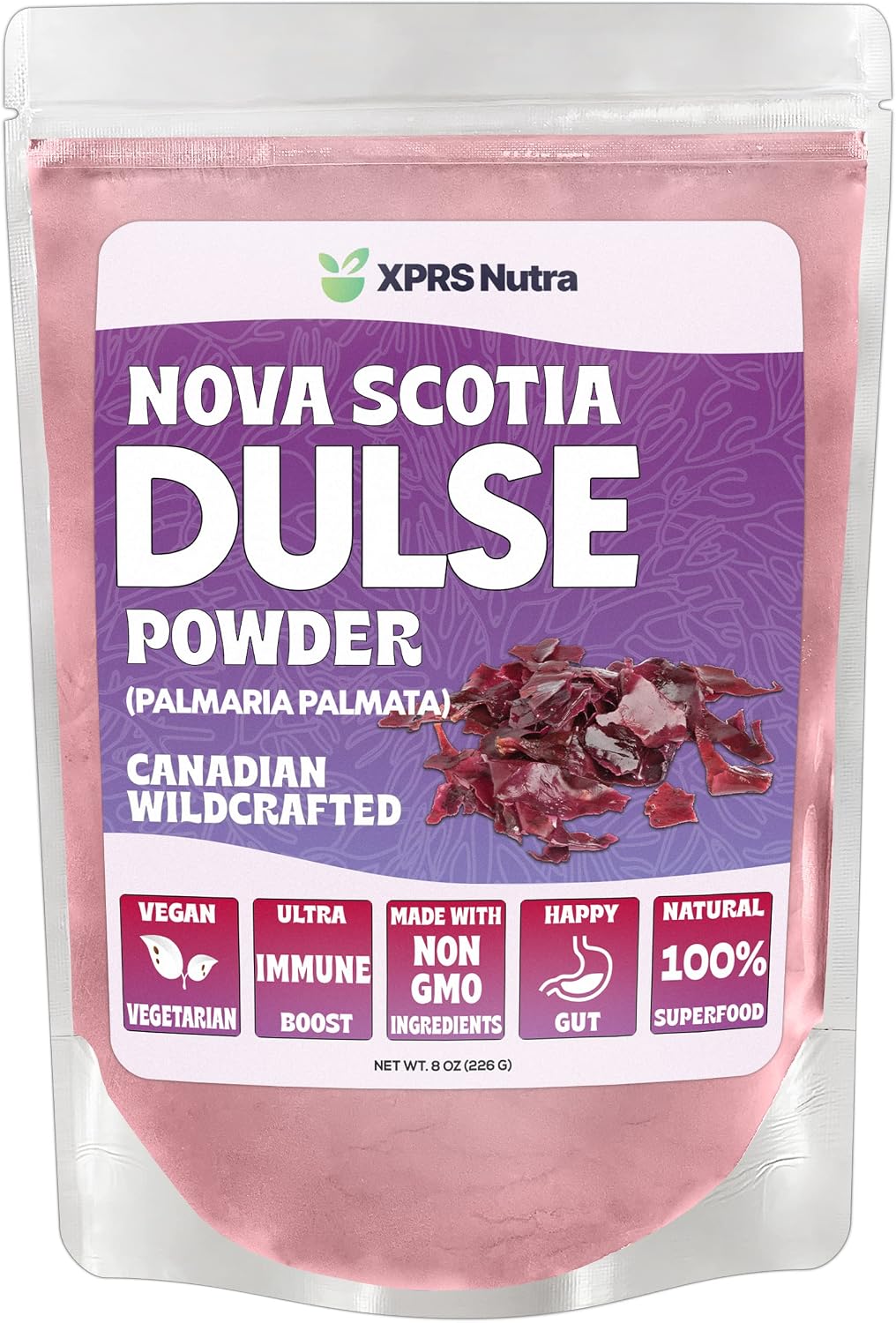 XPRS Nutra Polvo de Dulse (Palmaria Palmata) – Alga Atlántica Silvestre de Nueva Escocia – Vegano (227 g)