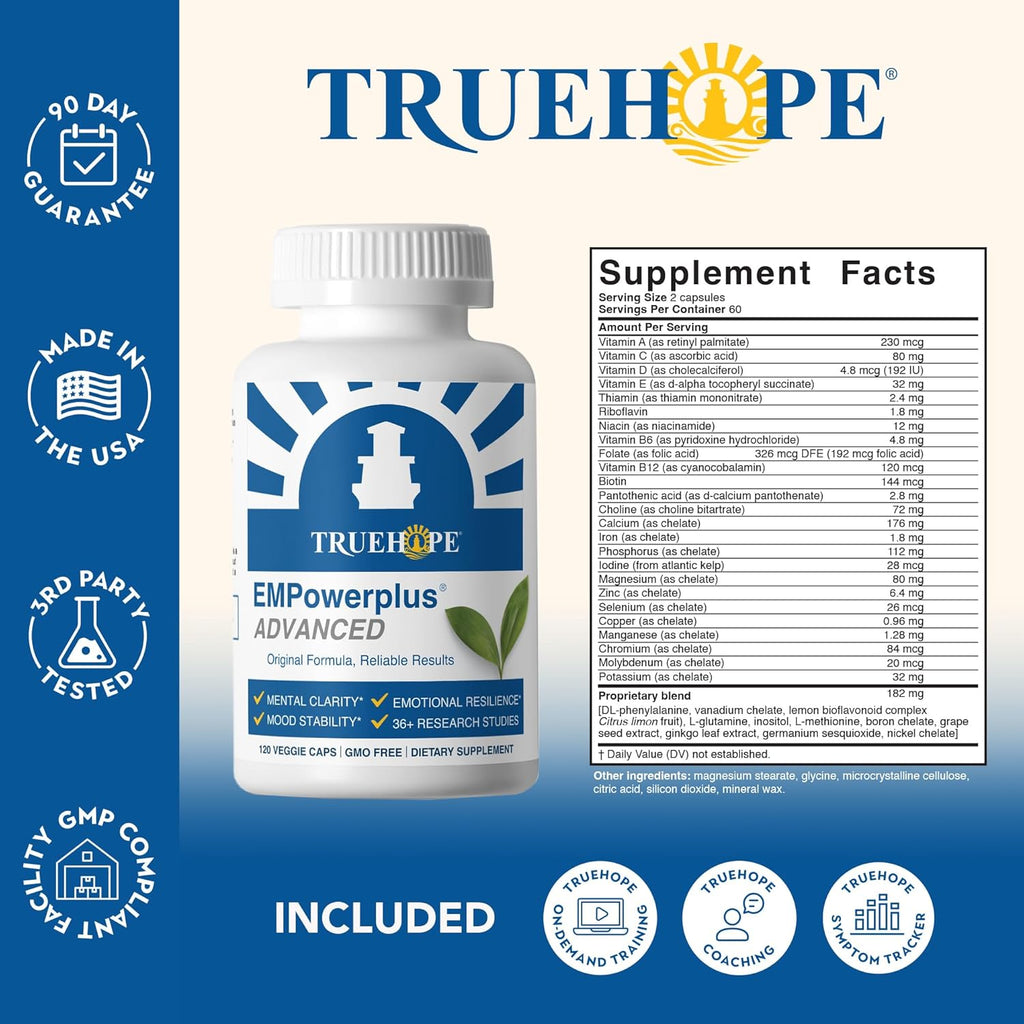 Truehope EMPowerplus Advanced Multivitamínico para Mujeres y Hombres - Complejo de Vitaminas y Minerales Quelados - 30 Días de Suministro